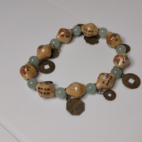 8 Inch Faux Coin Stretch Bracelet - Picture 4 of 10